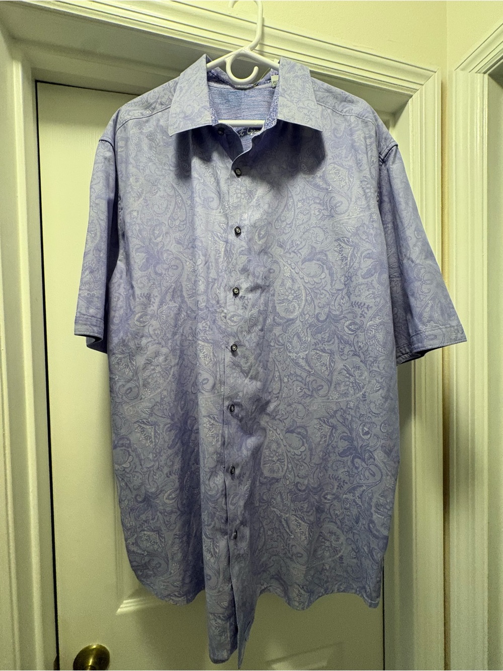 Robert Graham 2XLTE Men's Short-Sleeve Paisley Button-Up Shirt - Light Lavender